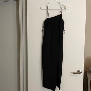 Black off the shoulder formal dress